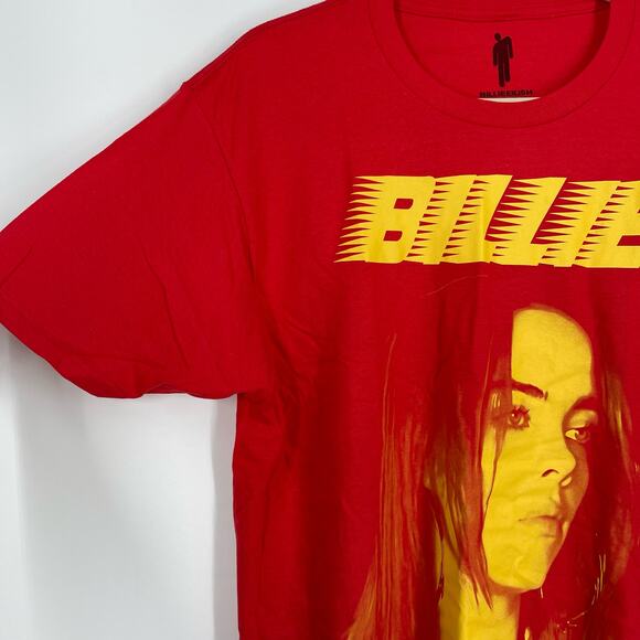 Billie Eilish Official Portrait Tee Racer Red T-Shirt XXL NWOT - Picture 4 of 5